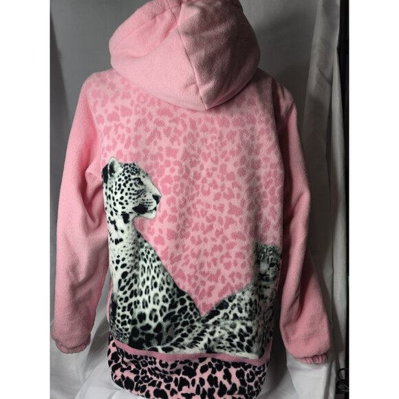 Vintage Y2K Classic Editions Shepra Lined Pink Snow Tiger Print Zip Jacket-SMALL - Picture 12 of 16